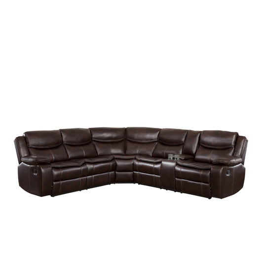 Homelegance Bastrop Sectional Sofa in Brown 8230BRW-SC