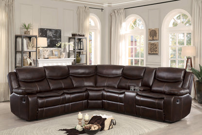 Homelegance Bastrop Sectional Sofa in Brown 8230BRW-SC