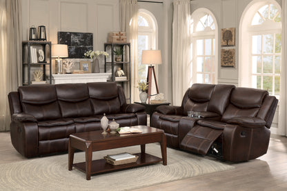 Homelegance Bastrop Sectional Sofa in Rich Brown Faux Leather 8230BRW-3