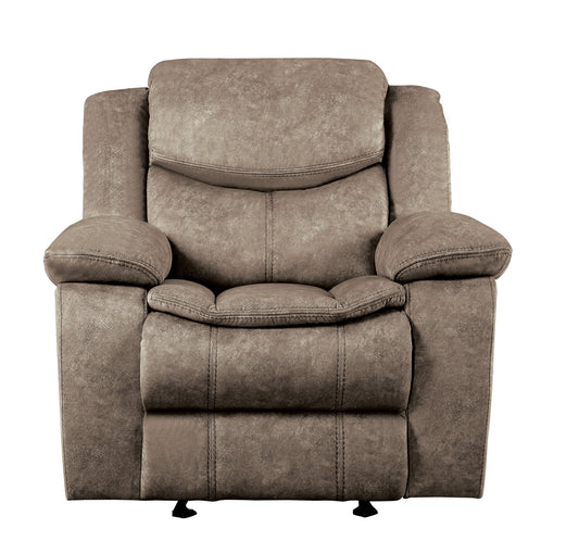 Homelegance Bastrop Glider Recliner Chair in Brown Polished Microfiber 8230FBR-1