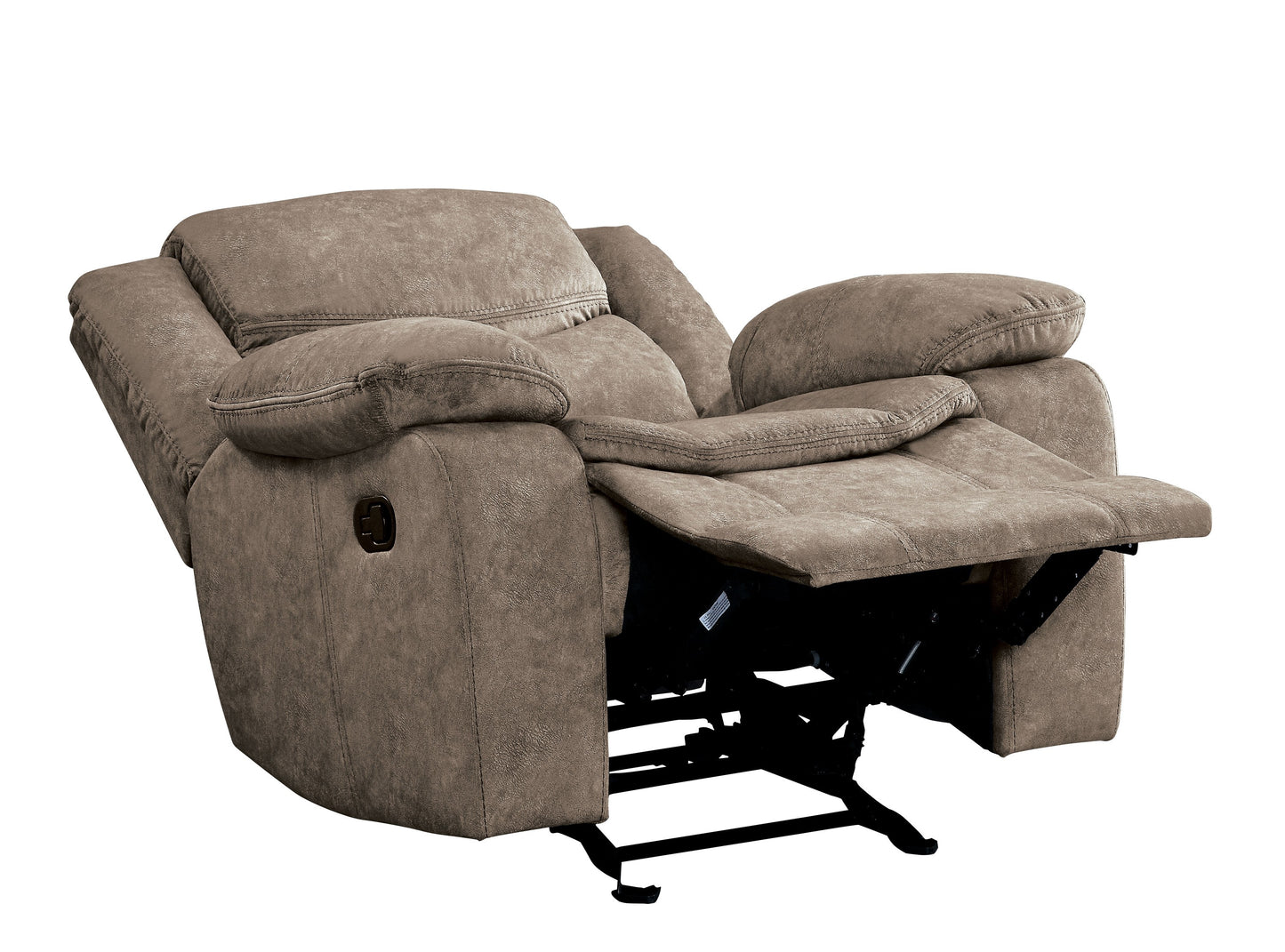 Homelegance Bastrop Glider Recliner Chair in Brown Polished Microfiber 8230FBR-1