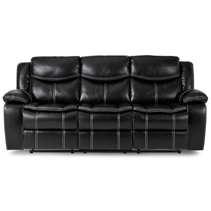 Homelegance Bastrop Black Double Reclining Sectional Sofa 8230BLK-3