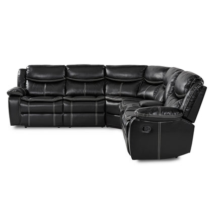 Homelegance Bastrop Sectional Sofa in Black 8230BLK-SC