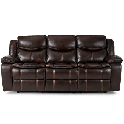 Homelegance Bastrop Sectional Sofa in Rich Brown Faux Leather 8230BRW-3