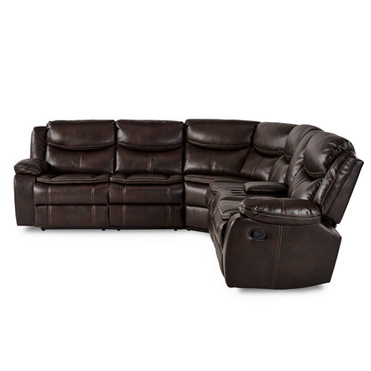 Homelegance Bastrop Sectional Sofa in Brown 8230BRW-SC