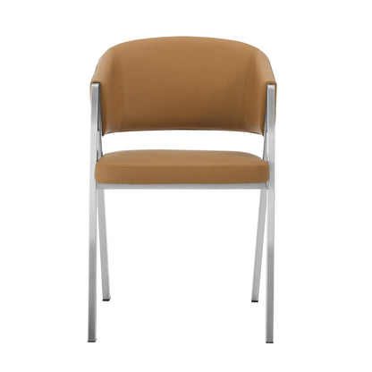 Modrest Marcus Modern Camel Vegan Leather Dining Chair