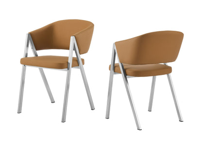 Modrest Marcus Modern Camel Vegan Leather Dining Chair