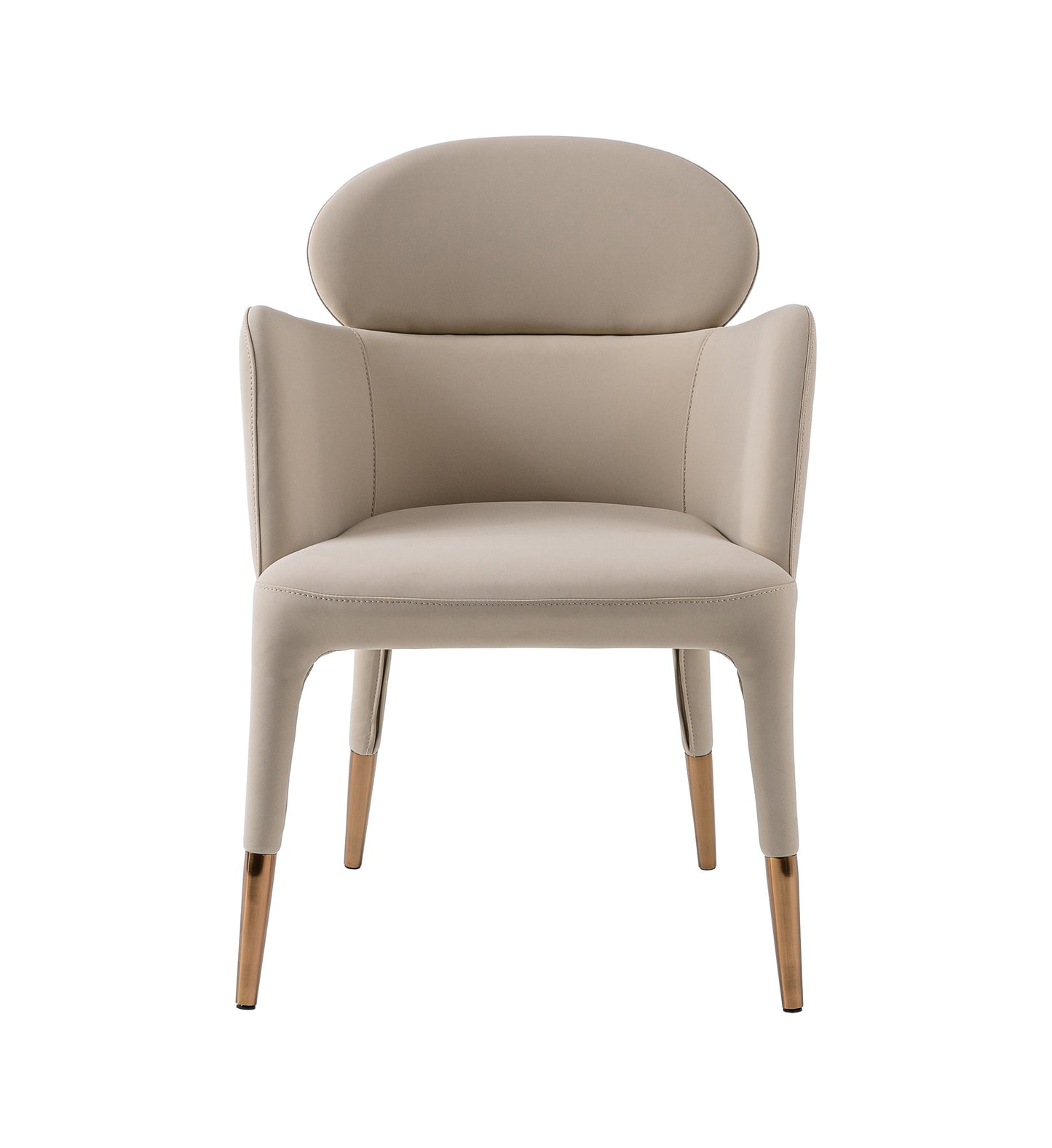 Modrest Shannon Modern Beige Vegan Leather Rosegold Dining Chair