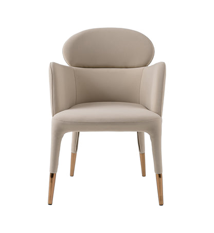 Modrest Shannon Modern Beige Vegan Leather Rosegold Dining Chair