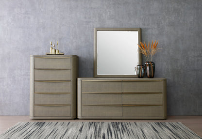 Modrest Lois Modern Beige Shagreen Brass Chest