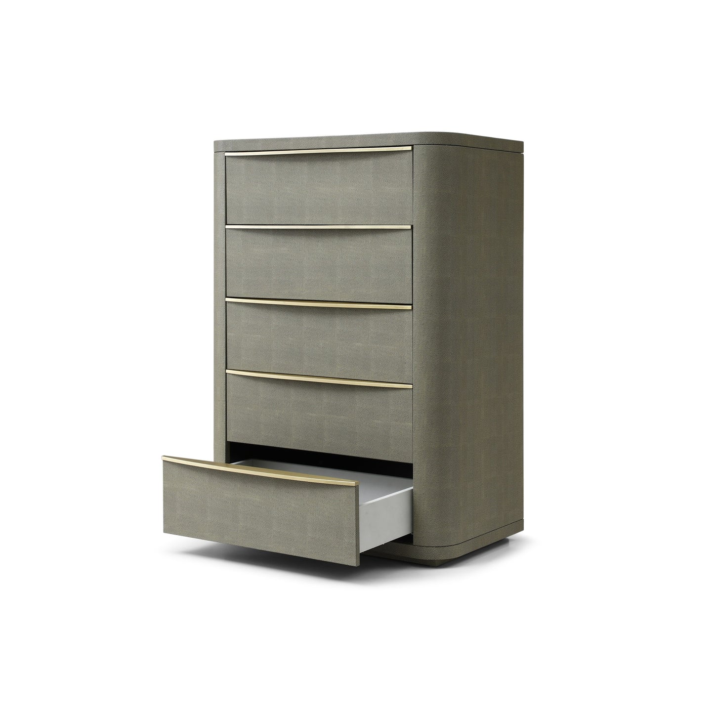 Modrest Lois Modern Beige Shagreen Brass Chest