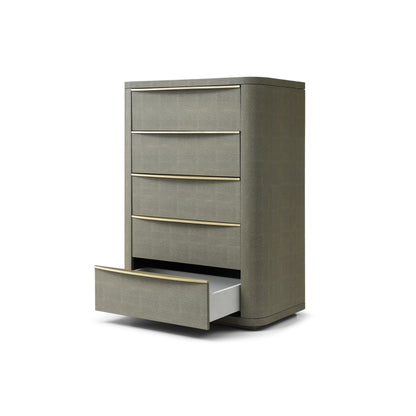 Modrest Lois Modern Beige Shagreen Brass Chest