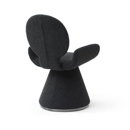 Modrest Neptune Contemporary Black Fabric Brushed Black Gun Dining Chair