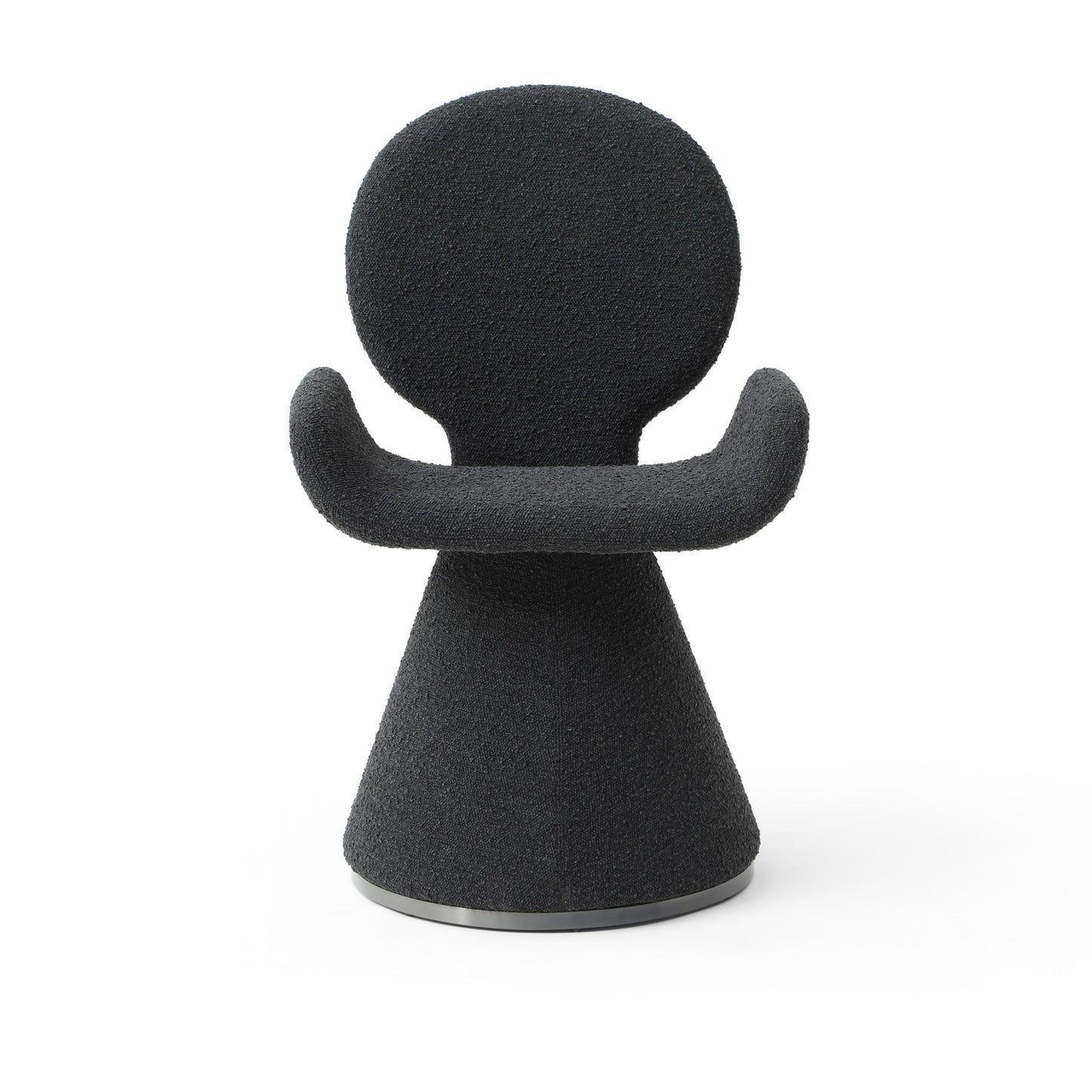 Modrest Neptune Contemporary Black Fabric Brushed Black Gun Dining Chair