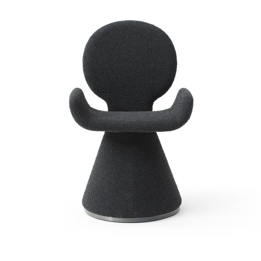 Modrest Neptune Contemporary Black Fabric Brushed Black Gun Dining Chair