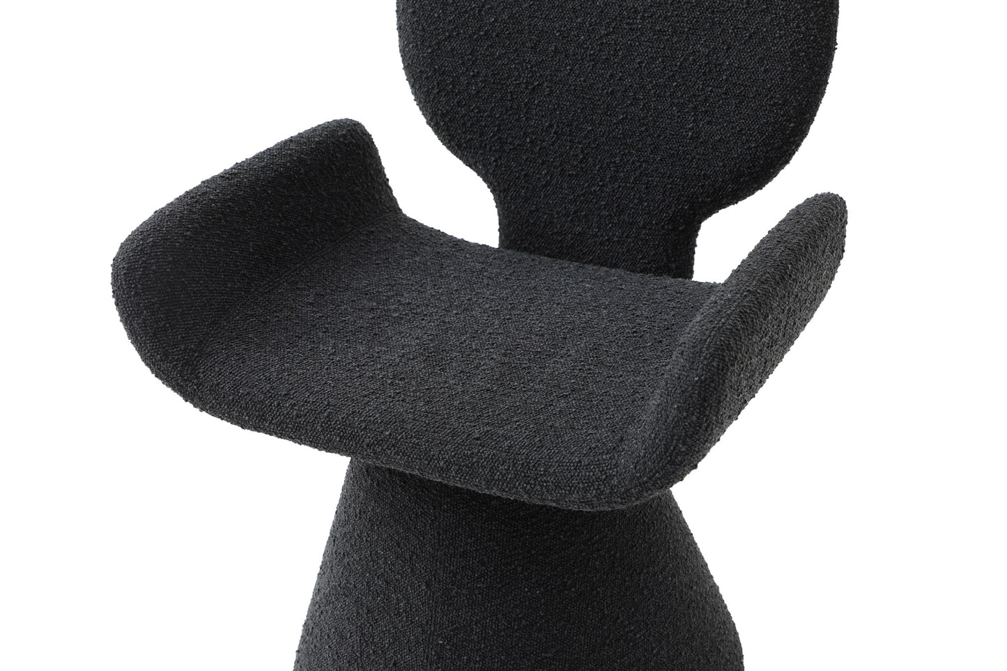 Modrest Neptune Contemporary Black Fabric Brushed Black Gun Dining Chair