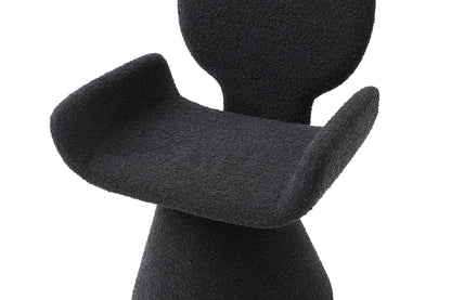 Modrest Neptune Contemporary Black Fabric Brushed Black Gun Dining Chair