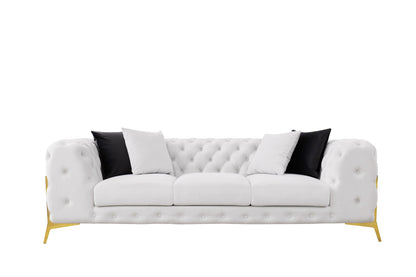 Divani Casa Clarice Transitional Light Beige Velvet Sofa Set