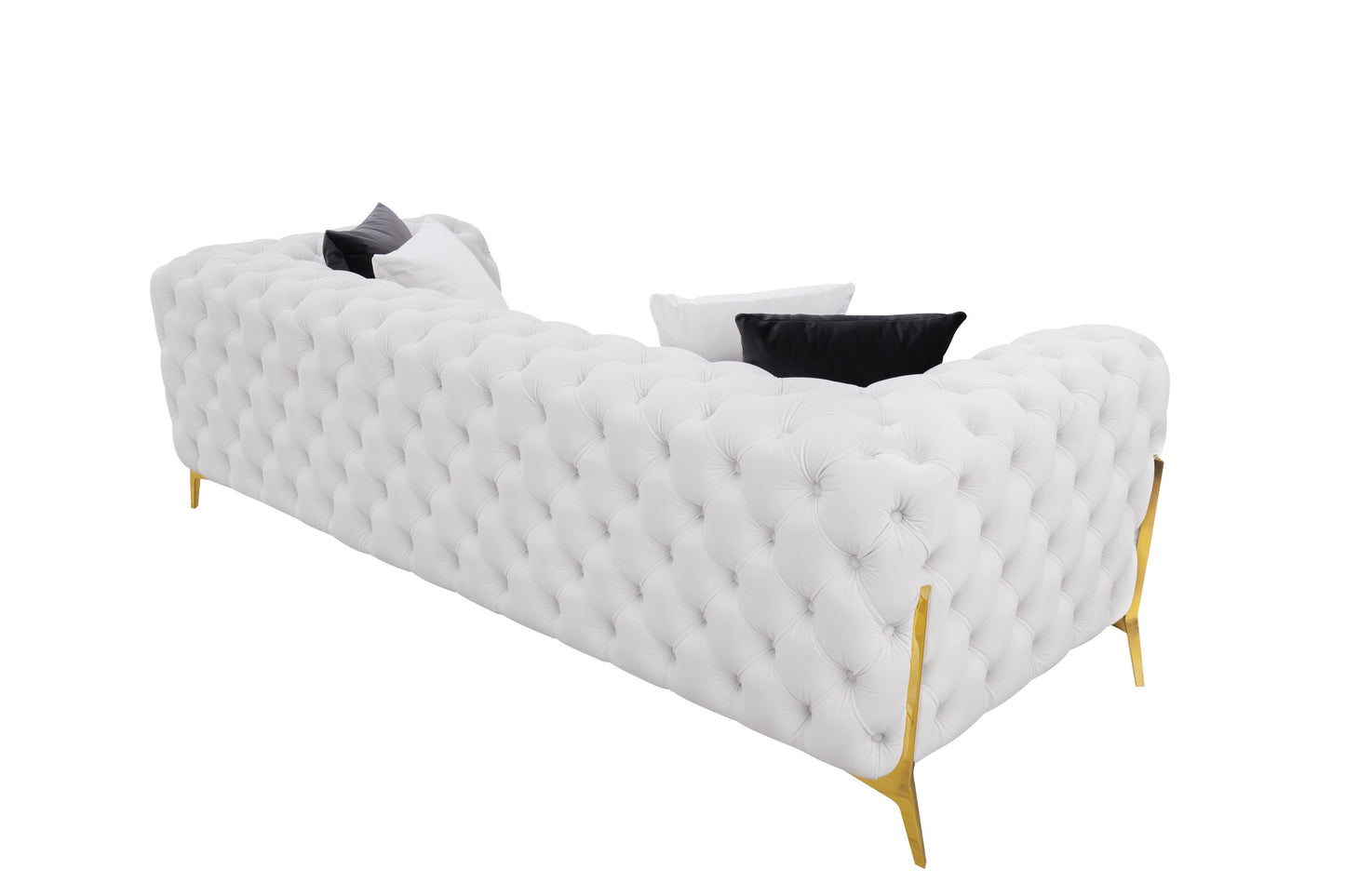 Divani Casa Clarice Transitional Light Beige Velvet Sofa Set