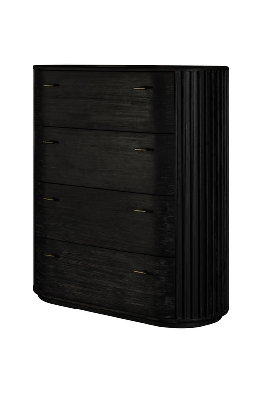 Modrest Fields Modern Black Acacia Chest
