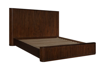 Modrest Fields Modern Walnut Acacia Bed