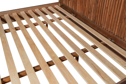 Modrest Fields Modern Walnut Acacia Bed