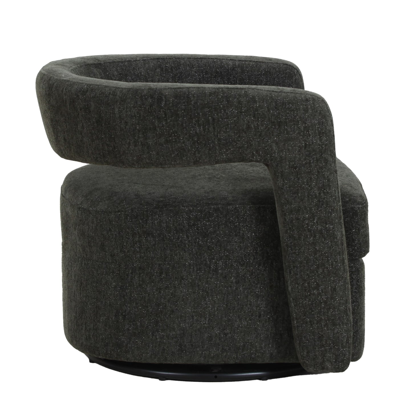 Modrest Ryan Modern Grey Fabric Swivel Accent Chair