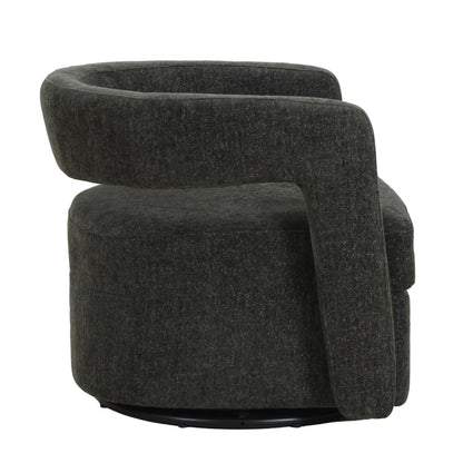 Modrest Ryan Modern Grey Fabric Swivel Accent Chair