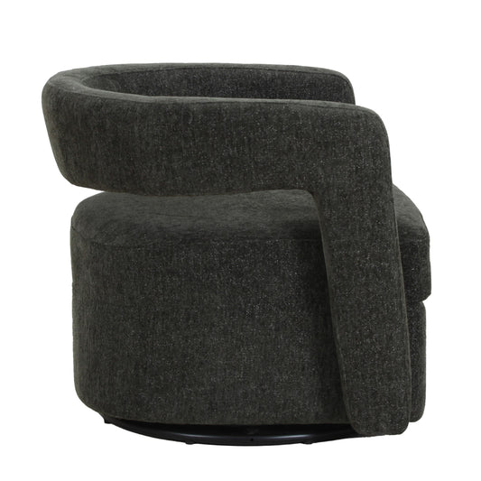 Modrest Ryan Modern Grey Fabric Swivel Accent Chair