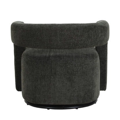 Modrest Ryan Modern Grey Fabric Swivel Accent Chair