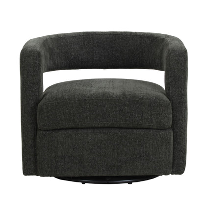 Modrest Ryan Modern Grey Fabric Swivel Accent Chair