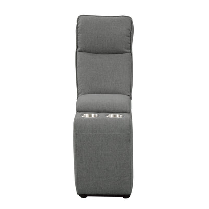 Homelegance Maroni Loveseat Power Reclining 2-Tone Gray with Center Console 8259DG-2CNPWH