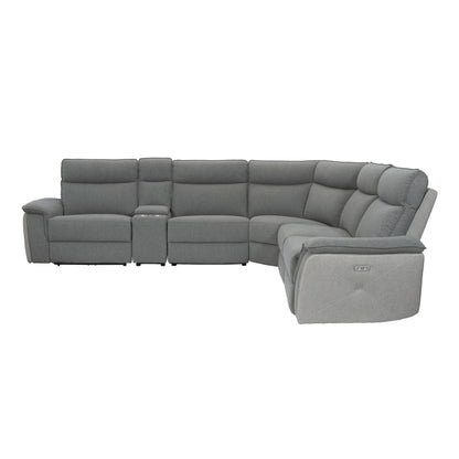 Homelegance Maroni Sectional Sofa in Dark Gray with White Accents 8259DG-6SCPWH