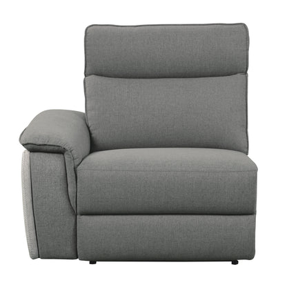 Homelegance Maroni Loveseat Power Reclining 2-Tone Gray with Center Console 8259DG-2CNPWH
