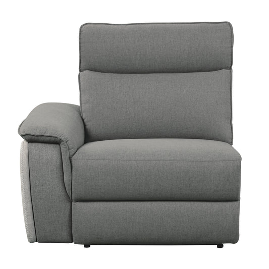 Homelegance Maroni Loveseat Power Reclining 2-Tone Gray with Center Console 8259DG-2CNPWH