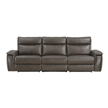 Homelegance Maroni Power Reclining Sofa in Dark Brown 8259RFDB-3PWH