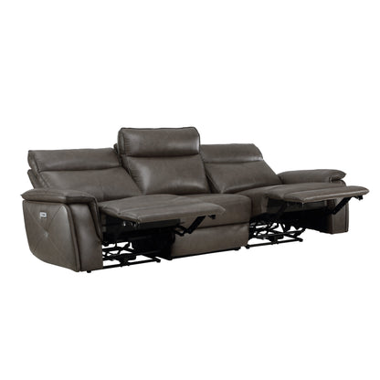 Homelegance Maroni Power Reclining Sofa in Dark Brown 8259RFDB-3PWH