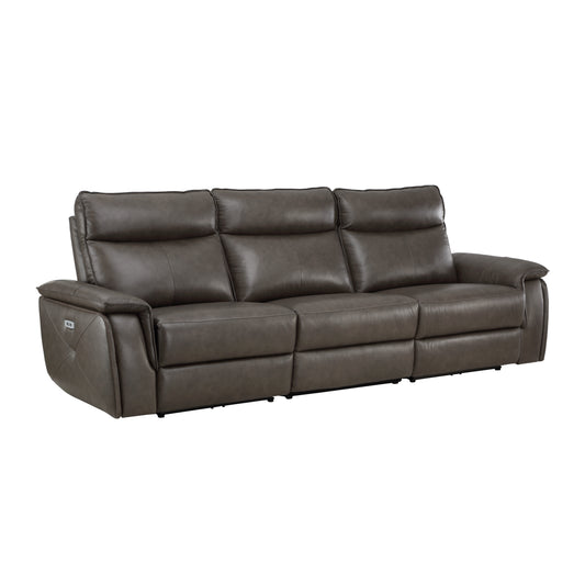 Homelegance Maroni Dark Brown Power Reclining Sectional Sofa 8259RFDB-3PWH