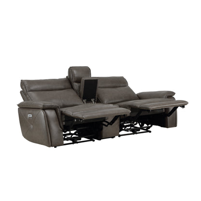 Homelegance Maroni Loveseat Power Reclining Dark Brown 8259RFDB-2CNPWH
