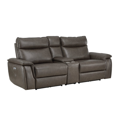 Homelegance Maroni Loveseat Power Reclining Dark Brown 8259RFDB-2CNPWH