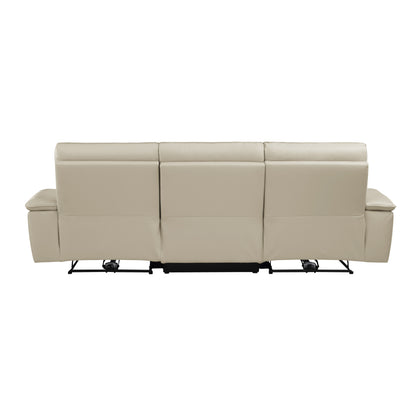 Homelegance Maroni Power Reclining Sofa in Taupe Leather 8259RFTP-3PWH