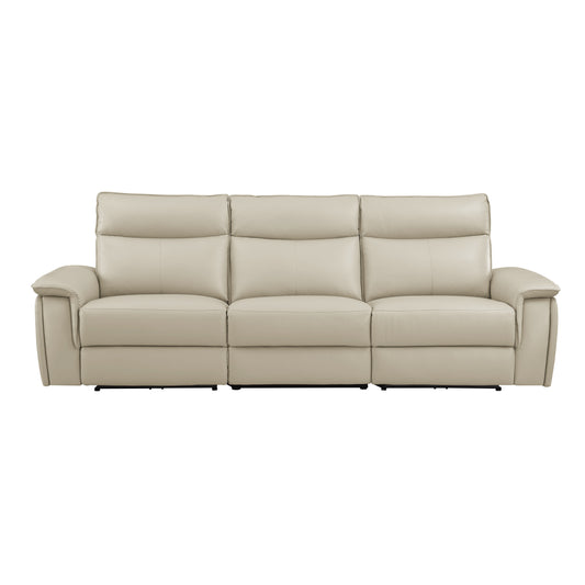 Homelegance Maroni Power Reclining Sofa in Taupe Leather 8259RFTP-3PWH