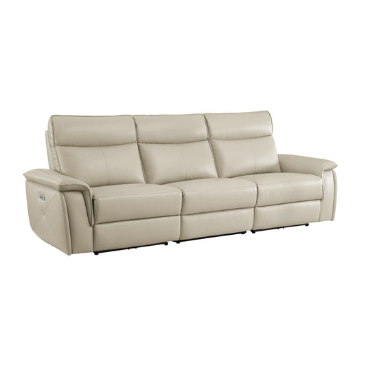 Homelegance Maroni Sectional Sofa in Taupe Top-Grain Leather 8259RFTP-3PWH