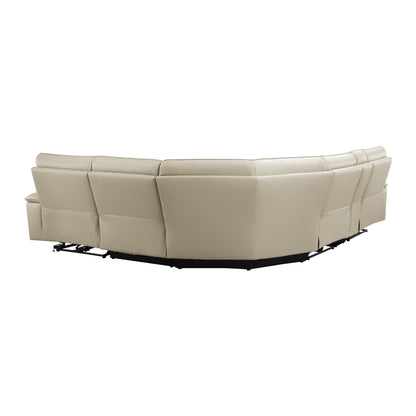 Homelegance Maroni Sectional Sofa in Soft Cream Fabric 8259RFTP-6SCPWH