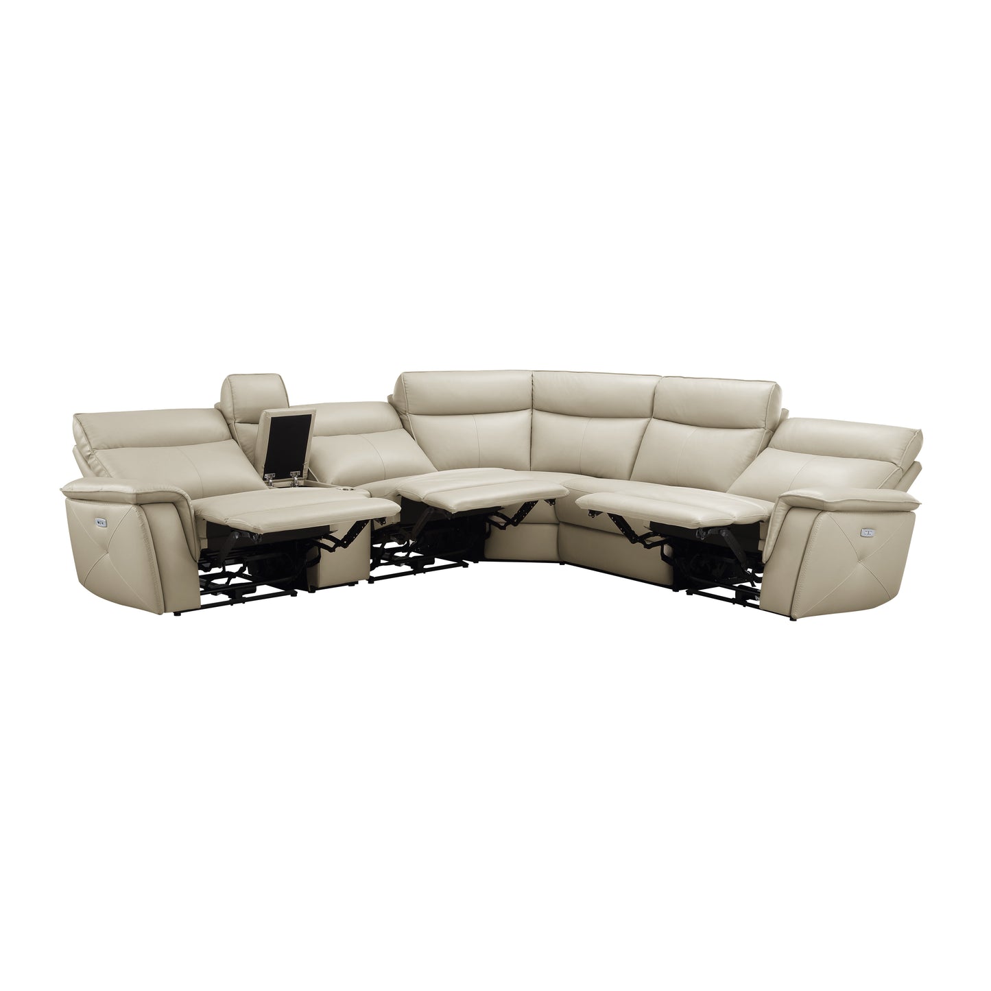 Homelegance Maroni Sectional Sofa in Soft Cream Fabric 8259RFTP-6SCPWH