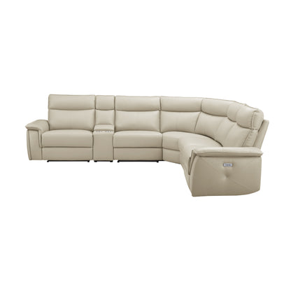 Homelegance Maroni Sectional Sofa in Soft Cream Fabric 8259RFTP-6SCPWH