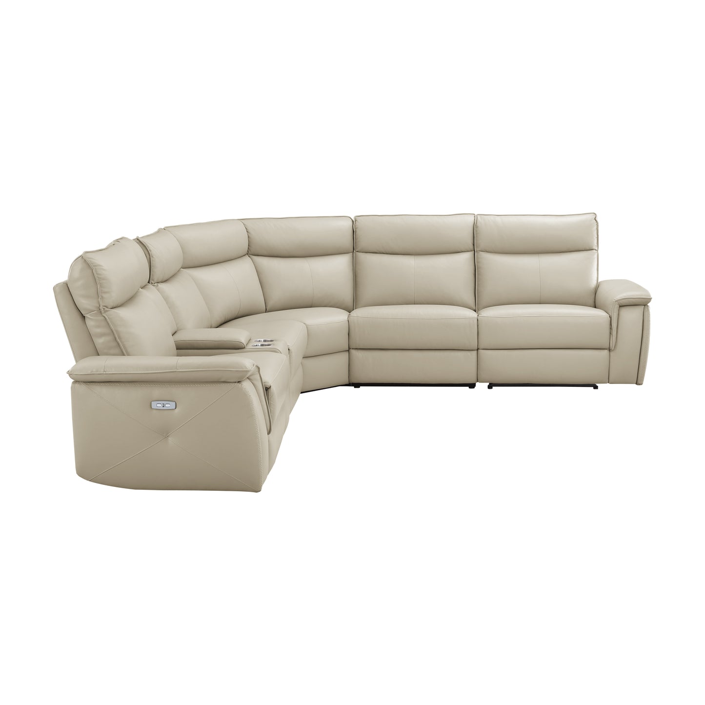 Homelegance Maroni Sectional Sofa in Soft Cream Fabric 8259RFTP-6SCPWH