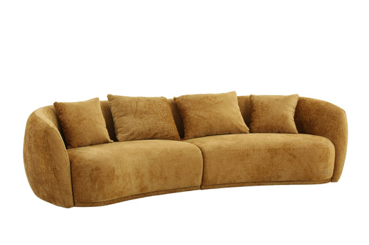 Divani Casa Oakland Modern Mustard Fabric 4 Seat Sofa