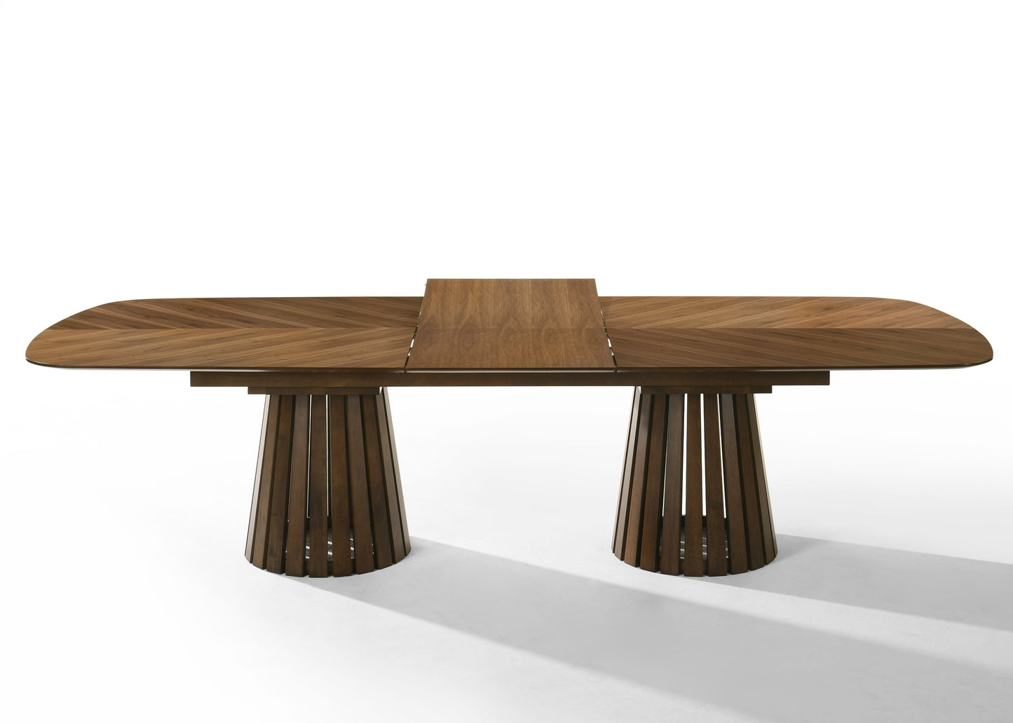 Modrest Truman Mid-Century Modern Walnut Extendable Dining Set