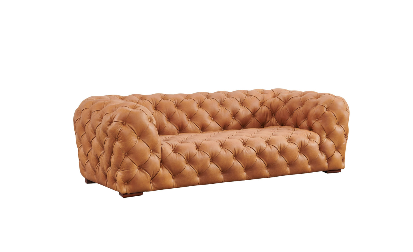 Divani Casa Dexter Transitional Camel Full Italian Leather Sofa